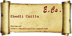Ebedli Csilla névjegykártya